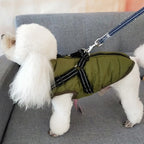 Dog Coat Integrated Harness Waterproof & Fleece-Lined Reflective Straps
