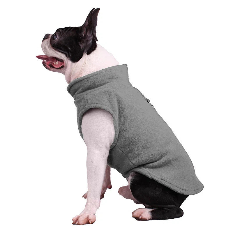 Dog Coat Weather-Resistant Fleece Adjustable Fit & Leash Ring