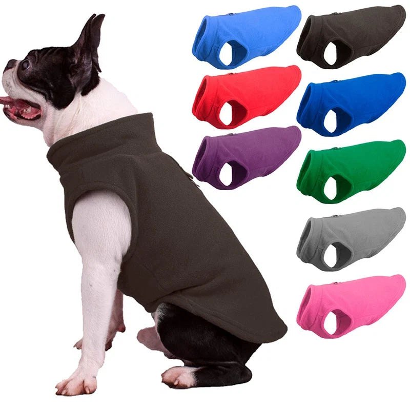 Dog Coat Weather-Resistant Fleece Adjustable Fit & Leash Ring