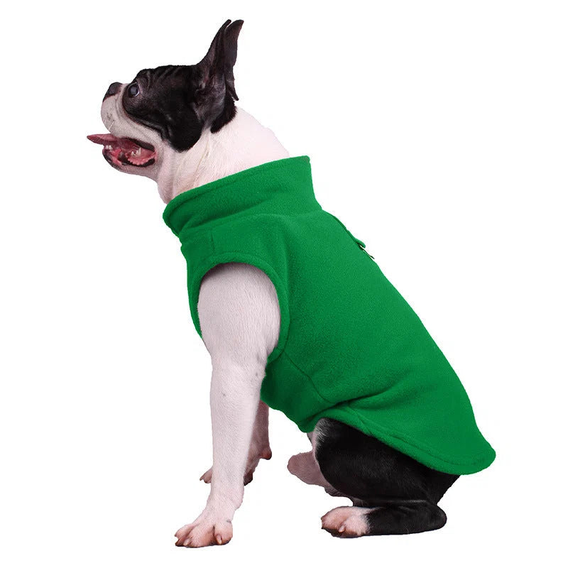Dog Coat Weather-Resistant Fleece Adjustable Fit & Leash Ring