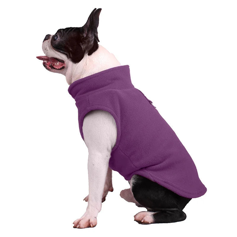Dog Coat Weather-Resistant Fleece Adjustable Fit & Leash Ring