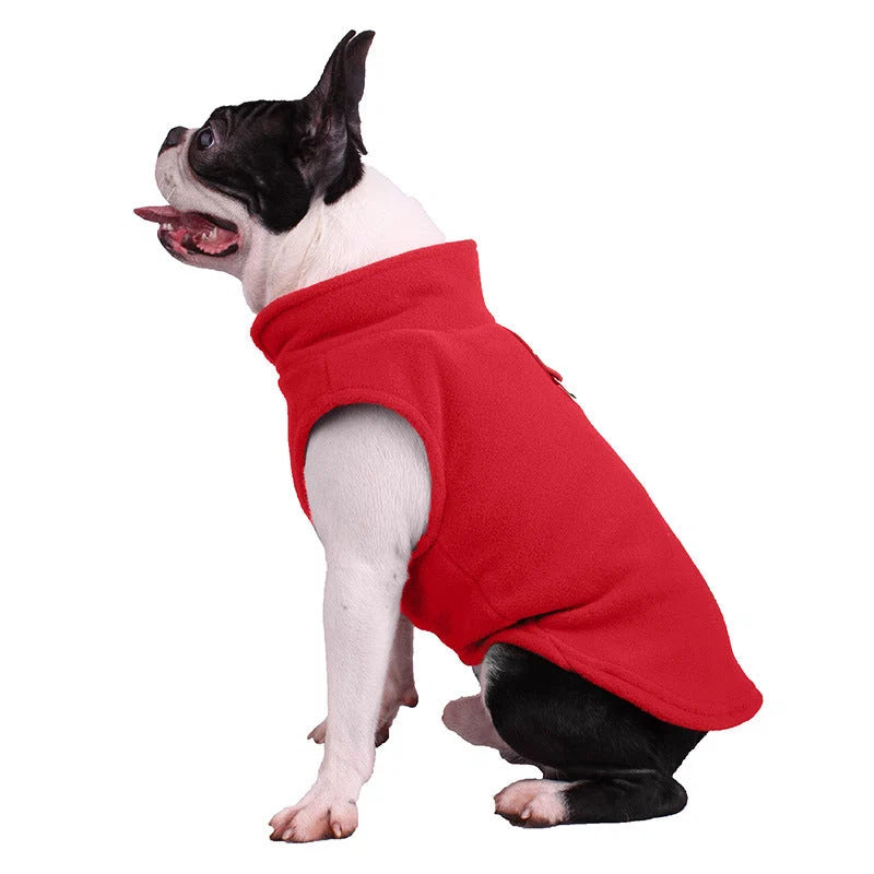 Dog Coat Weather-Resistant Fleece Adjustable Fit & Leash Ring
