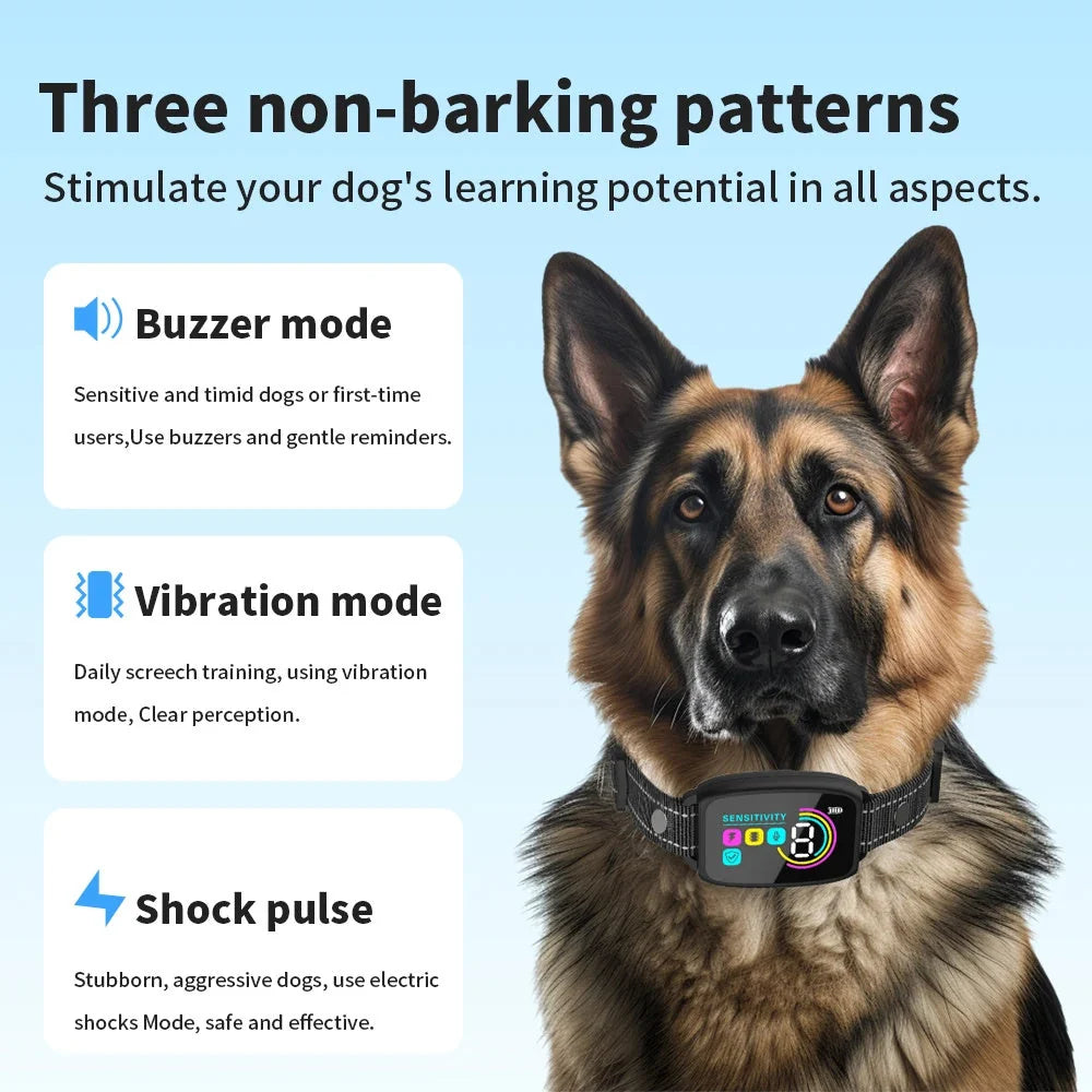 Dog Collar AI Bark Detection Waterproof USB Rechargeable