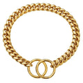 Dog Collar Solid Metal Links Hand-Polished Slip-On