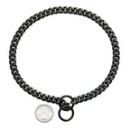 Dog Collar Solid Metal Links Hand-Polished Slip-On