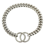 Dog Collar Solid Metal Links Hand-Polished Slip-On