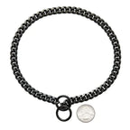 Dog Collar Solid Metal Links Hand-Polished Slip-On