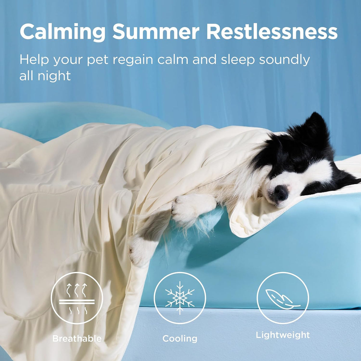 Dog Cooling Blanket Breathable Air-Core Fill Machine Washable