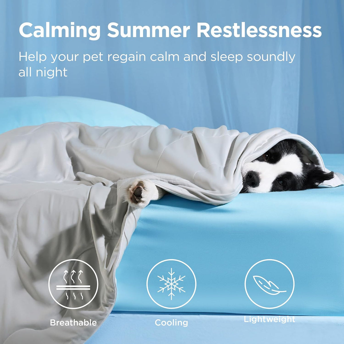 Dog Cooling Blanket Breathable Air-Core Fill Machine Washable