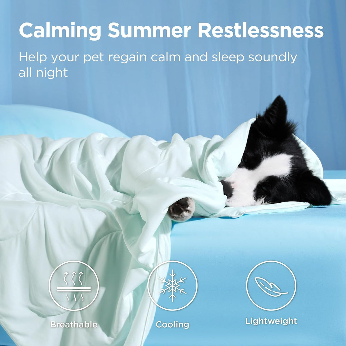 Dog Cooling Blanket Breathable Air-Core Fill Machine Washable