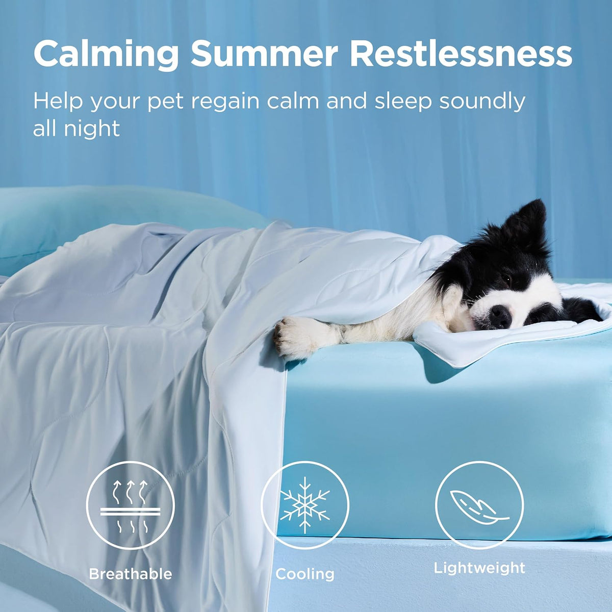 Dog Cooling Blanket Breathable Air-Core Fill Machine Washable