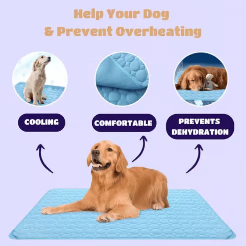 Dog Cooling Mat Gel-Free Cooling Fabric & Machine Washable