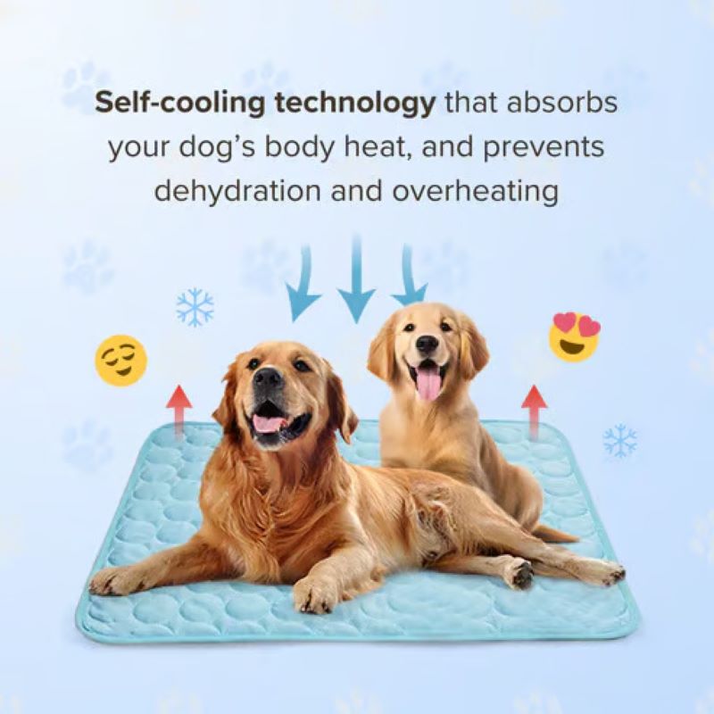 Dog Cooling Mat Gel-Free Cooling Fabric & Machine Washable