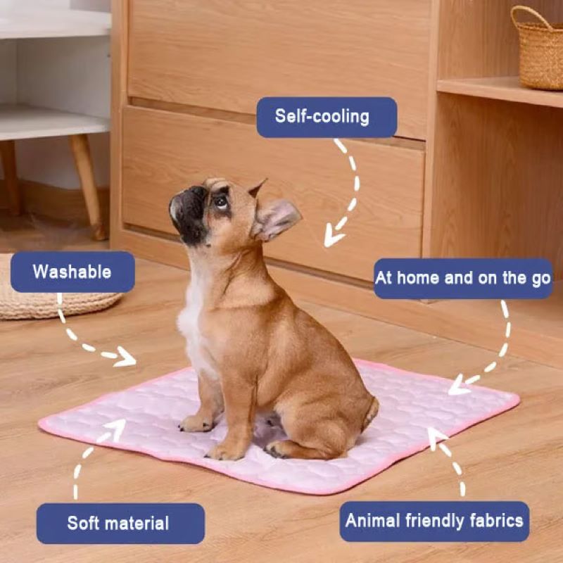 Dog Cooling Mat Gel-Free Cooling Fabric & Machine Washable