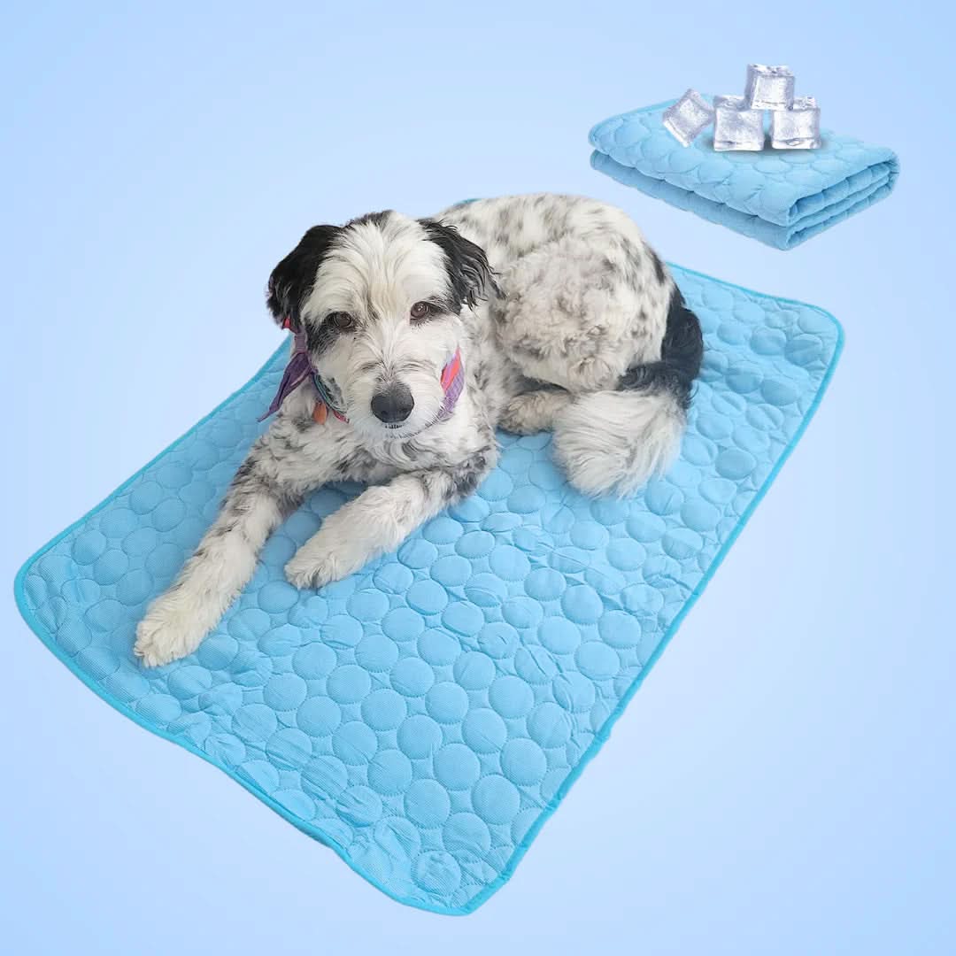 Dog Cooling Mat Ice Silk & Self-Cooling Gel