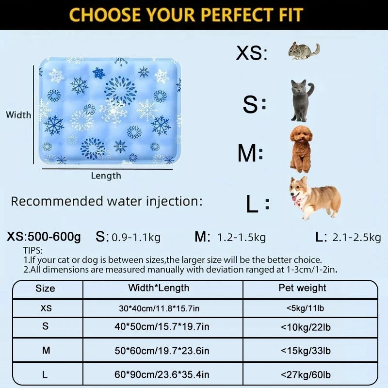 Dog Cooling Mat Self-Cooling Gel Waterproof Foldable