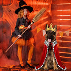 Dog Costume Cape & Crown Soft Polyester Tail Cutout