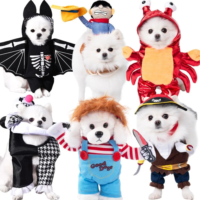 Dog Costume Hooded Step-In Hook-And-Loop Secure Fit