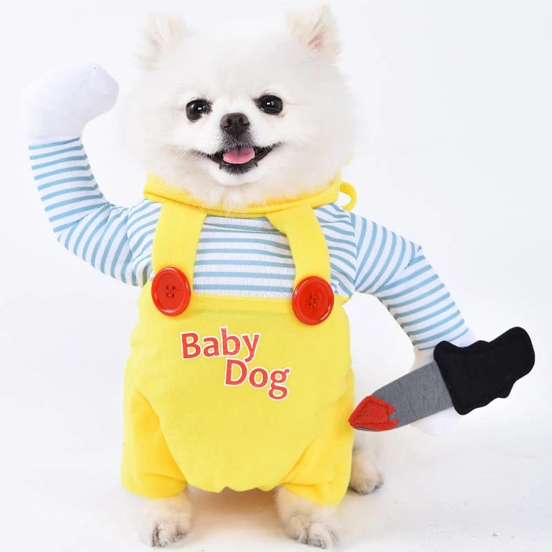 Dog Costume Hooded Step-In Hook-And-Loop Secure Fit