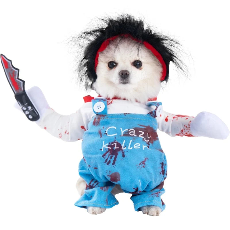 Dog Costume Hooded Step-In Hook-And-Loop Secure Fit