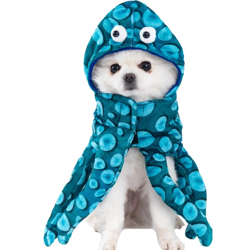 Dog Costume Hooded Step-In Hook-And-Loop Secure Fit