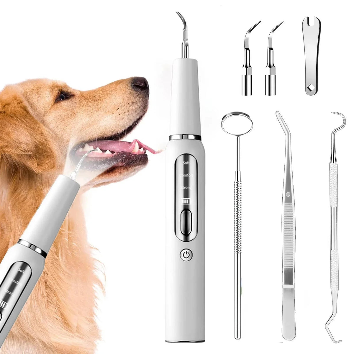 Dog Dental Cleaner Ultrasonic LED Gum-Protection