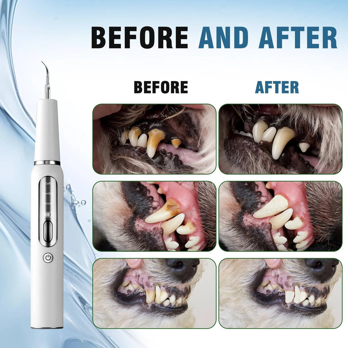 Dog Dental Cleaner Ultrasonic LED Gum-Protection