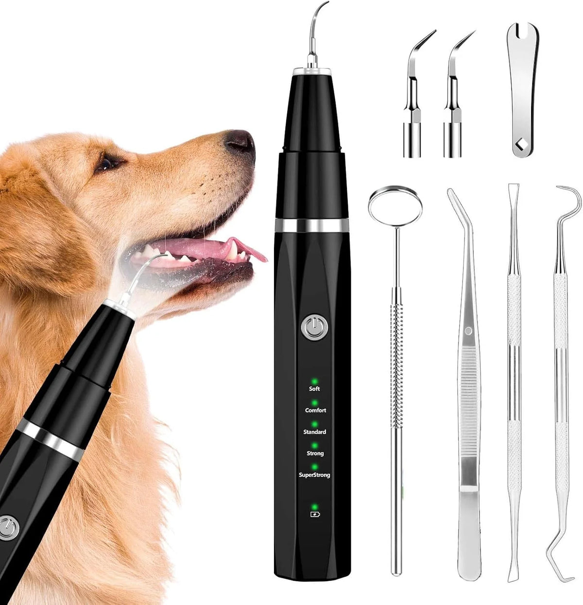 Dog Dental Cleaner Ultrasonic Non-Invasive Rechargeable & Portable
