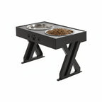 Dog Feeder Two Bowls Adjustable Height Spill-Reducing