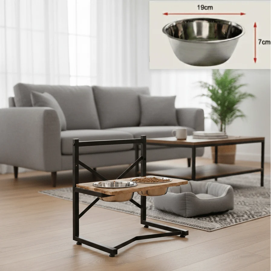 Dog Feeding Station Elevated Ergonomic Stainless Steel Bowls