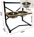 Dog Feeding Station Elevated Ergonomic Stainless Steel Bowls