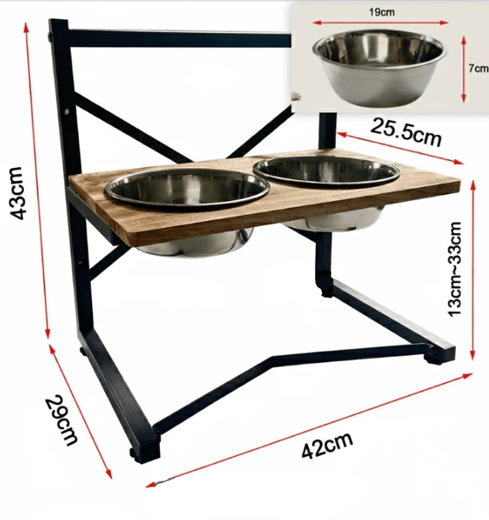 Dog Feeding Station Elevated Ergonomic Stainless Steel Bowls