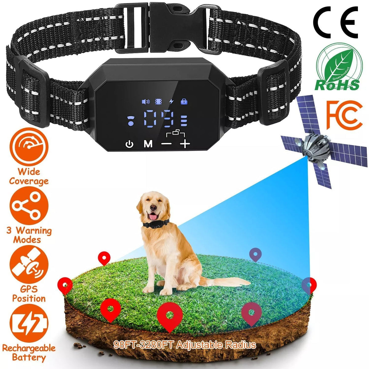 Dog Fence Wireless GPS Rechargeable & Waterproof