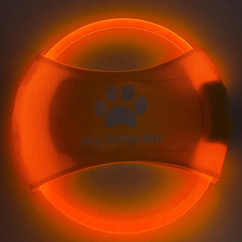 Dog Flying Disc USB Rechargeable LED Natural Rubber