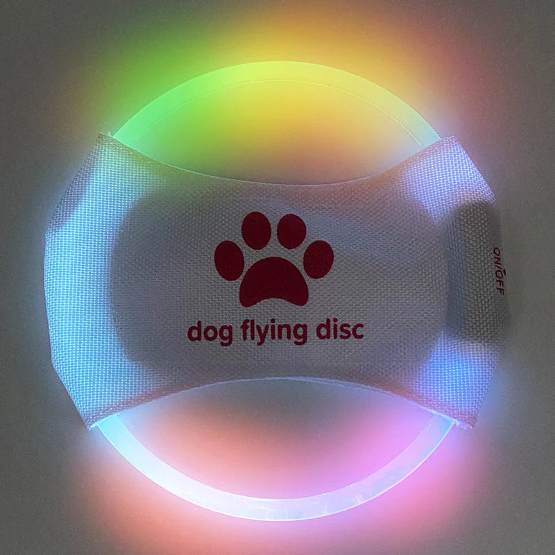Dog Flying Disc USB Rechargeable LED Natural Rubber