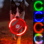 Dog Flying Disc USB Rechargeable LED Natural Rubber