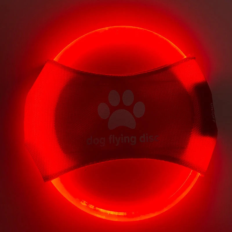 Dog Flying Disc USB Rechargeable LED Natural Rubber