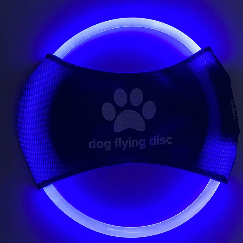Dog Flying Disc USB Rechargeable LED Natural Rubber