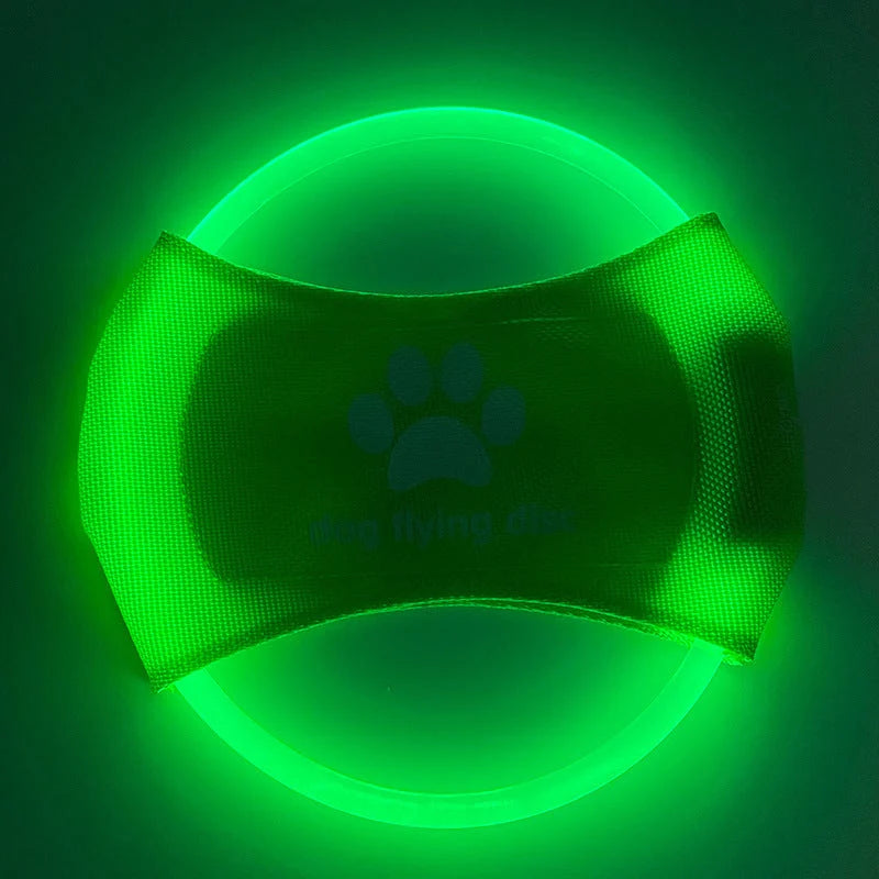 Dog Flying Disc USB Rechargeable LED Natural Rubber