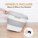 Dog Food Storage Container Airtight Collapsible Wheeled