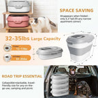 Dog Food Storage Container Airtight Collapsible Wheeled