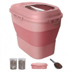 Dog Food Storage Container Airtight Collapsible Wheeled