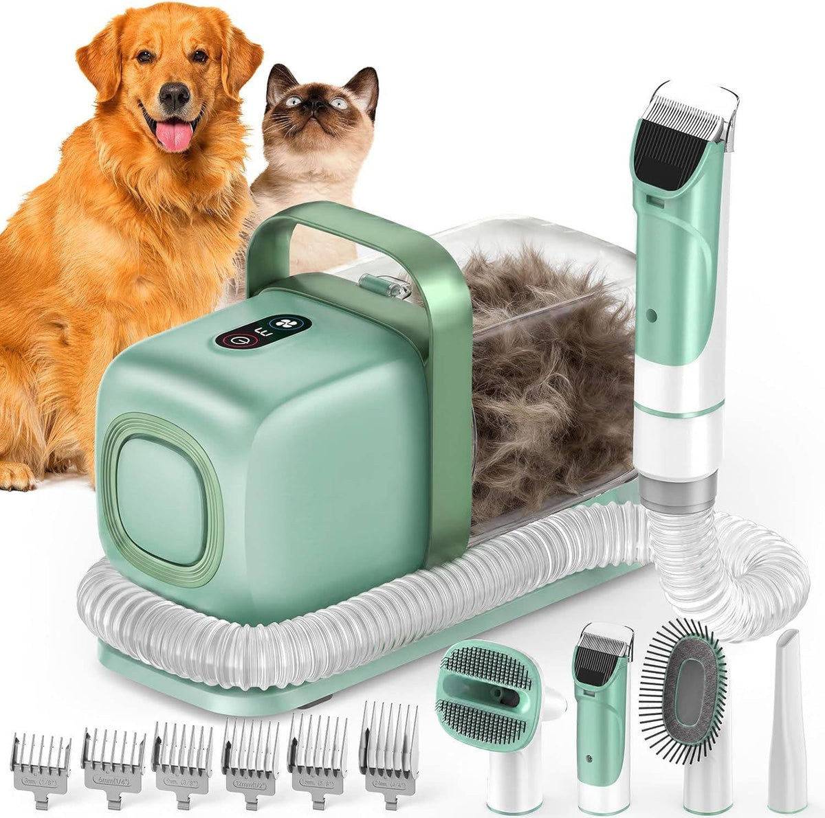 Dog Grooming Vacuum Kit Adjustable Suction 2L Dust Cup