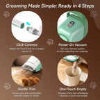 Dog Grooming Vacuum Kit Adjustable Suction 2L Dust Cup
