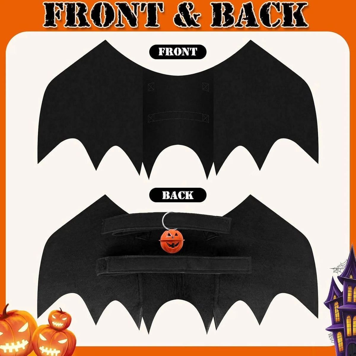 Dog Halloween Costume Felt Wings & Adjustable Straps