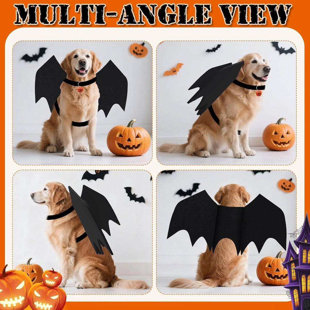 Dog Halloween Costume Felt Wings & Adjustable Straps