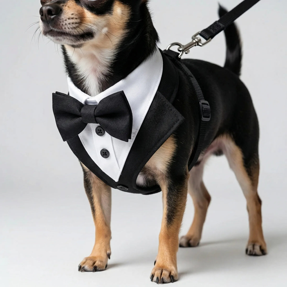 Dog Harness Bow Tie Vest Adjustable Secure Buckle