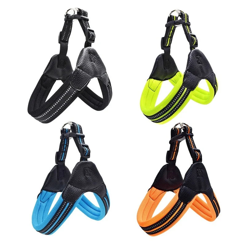 Dog Harness Reflective Mesh Adjustable Straps & Padded Handle