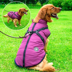 Dog Jacket Waterproof & Sherpa-Fleece Lined Built-In Harness