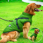 Dog Jacket Waterproof & Sherpa-Fleece Lined Built-In Harness